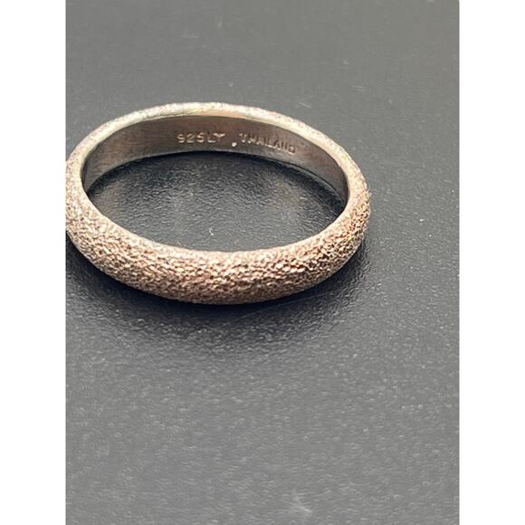 LT Vintage 925 Sterling Silver Textured Stardust Band Ring Size 6 3/4 - Picture 7 of 9